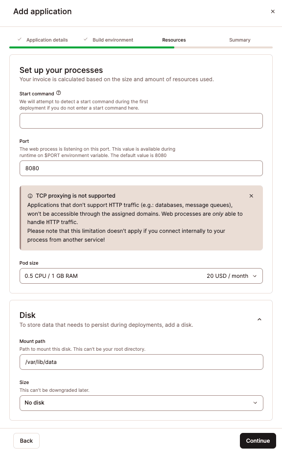 Set up your application&#39;s resources.